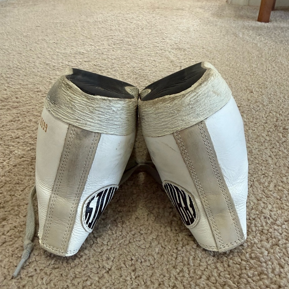 Golden Goose White High-Top Sneakers with Gray Accents - Picture 12 of 14